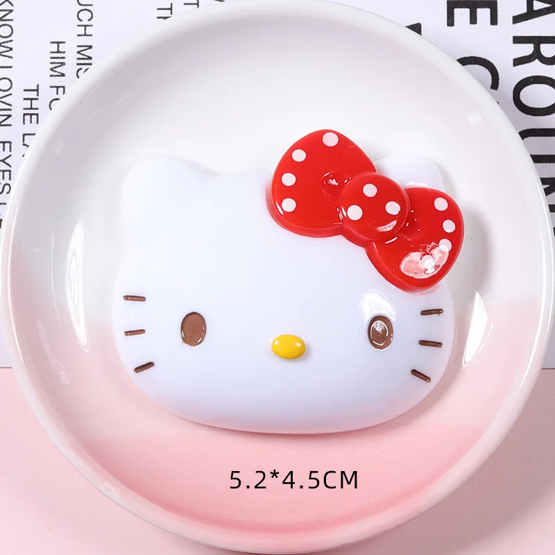 Cute Hello Kitty Y2K Resin Accessories Sanrio Kawaii Anime Diy Jewelry Attachment Handmade Phone Case Cartoon Hairpin Decoration