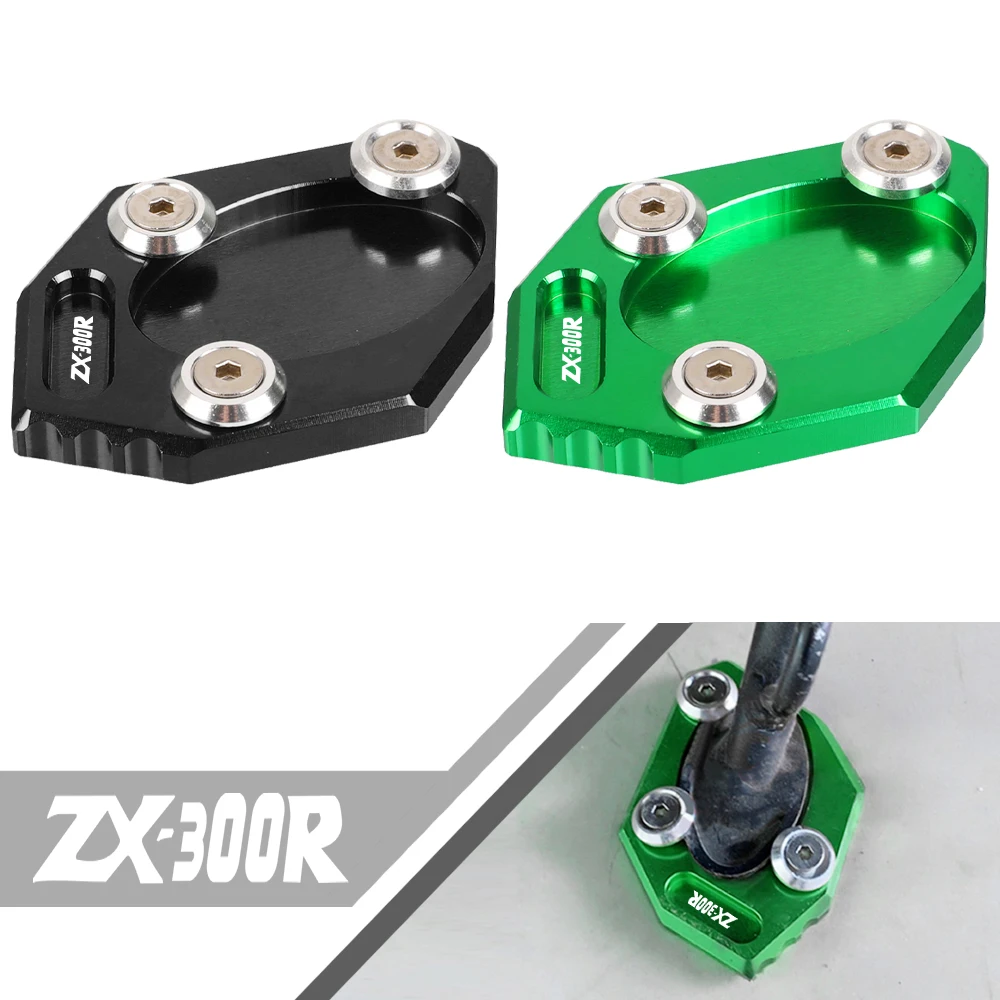 

Motorcycles Accessories Foot Side Stand Enlarger Plate Pad Kickstand Extension For Kawasaki ZX300R ZX zx 300 r R 300R 2013-2024