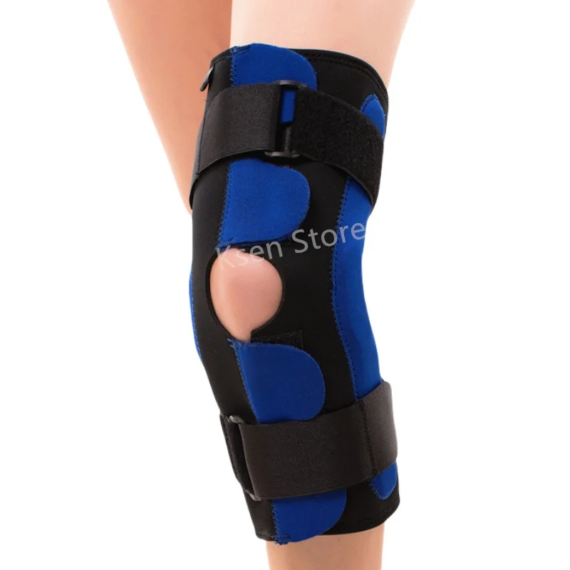 1Pcs Adjustable Hinged Knee Brace Kneepad Patella Wrap with Side Stabilizers Strap for Tendonitis Decompression Knee Support
