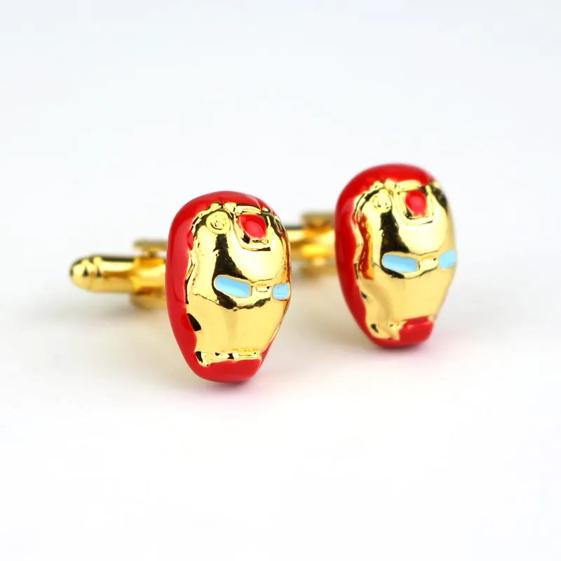 

The Avengers Superhero Iron Man Cufflinks Metal Mask Shirt Cuff Buttons Men Cuff Links Marvel Jewelry Accessoriies Gift for Fans