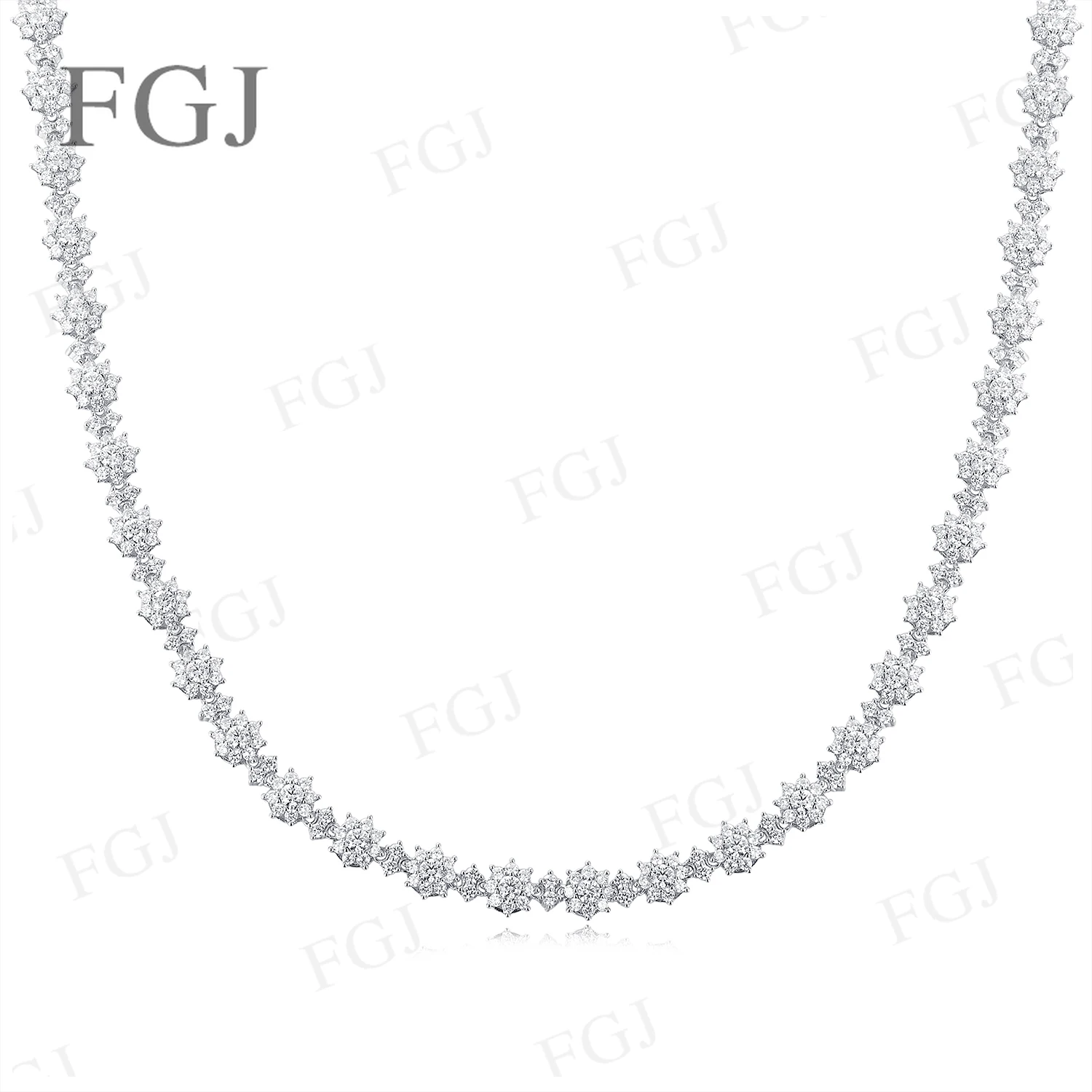 925 Sterling Silver Moissanite Necklace Sunflower VVS1 Multiple Size Hip-Hop Tennis Chain Wedding Dating Jewelry Gifts For Women