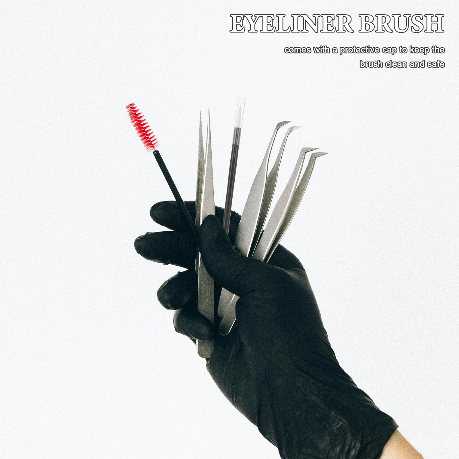 200 pçs pincel delineador manchas ferramenta de maquiagem aplicador tampa protetora portátil cerdas profissionais viagem amigável