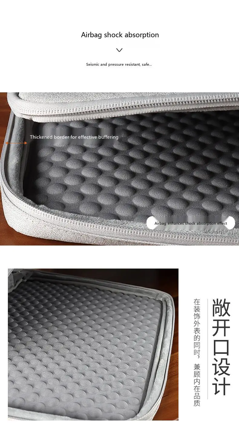 Laptop-Handtasche 13 15 Zoll Wasserdichte Polyester-Aktentasche für MacBook Tragbar Langlebig Büro – Detail 6