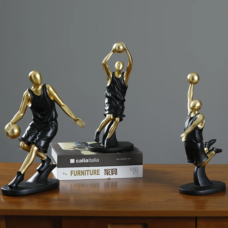 

TV cabinet study wine cabinet decoration basketball player resin crafts