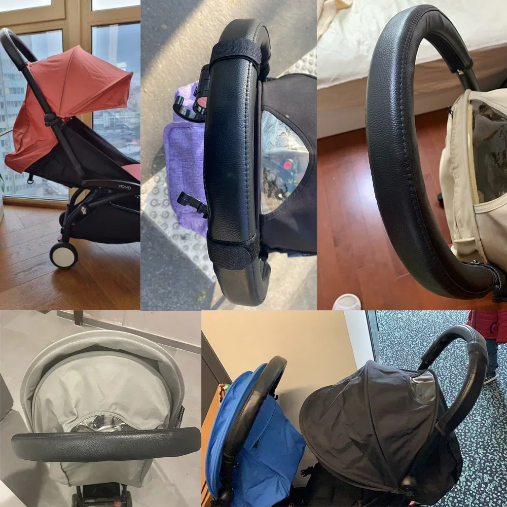 1/2 stücke Baby Kinderwagen Zubehör Armlehnen Abdeckung PU Leder Zipper Universal Schutzhülle Abdeckung Kinderwagen Armlehne Griff Abdeckungen – Detail 3