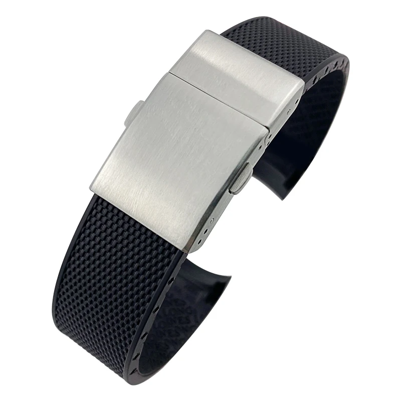 21mm Rubber Silicone Watch Strap Waterproof Watchband for Longines master Conquest HydroConquest L3 Black Accessories