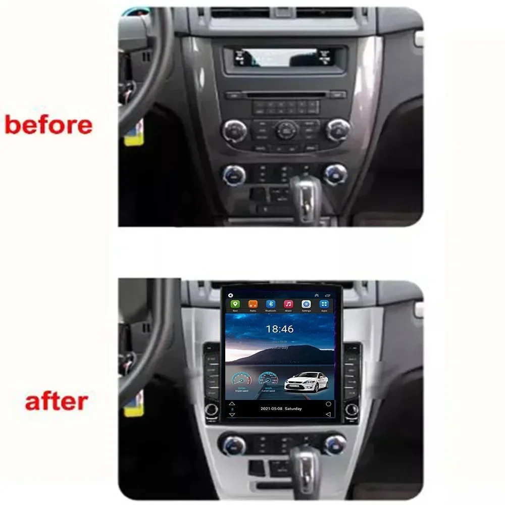 For Tesla Style 2Din Android 13 Car Radio For Ford Fusion Mondeo Mustang 2009-12 Multimedia Video Player GPS Stereo Carplay DSP