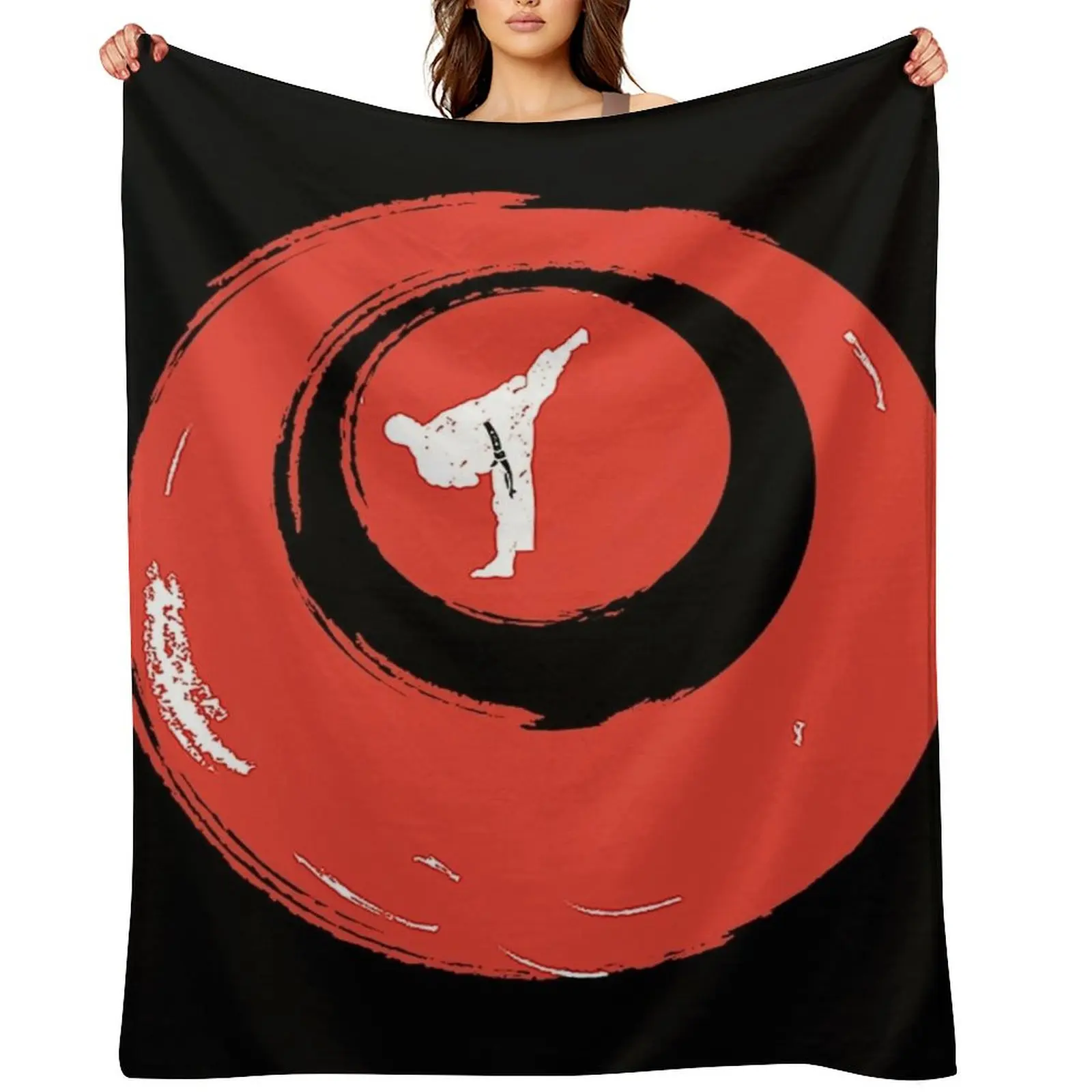 Okinawa Karate japan shirt Throw Blanket Flannel Fabric Moving anime Polar Plush Blankets Sofas Of Decoration Blankets
