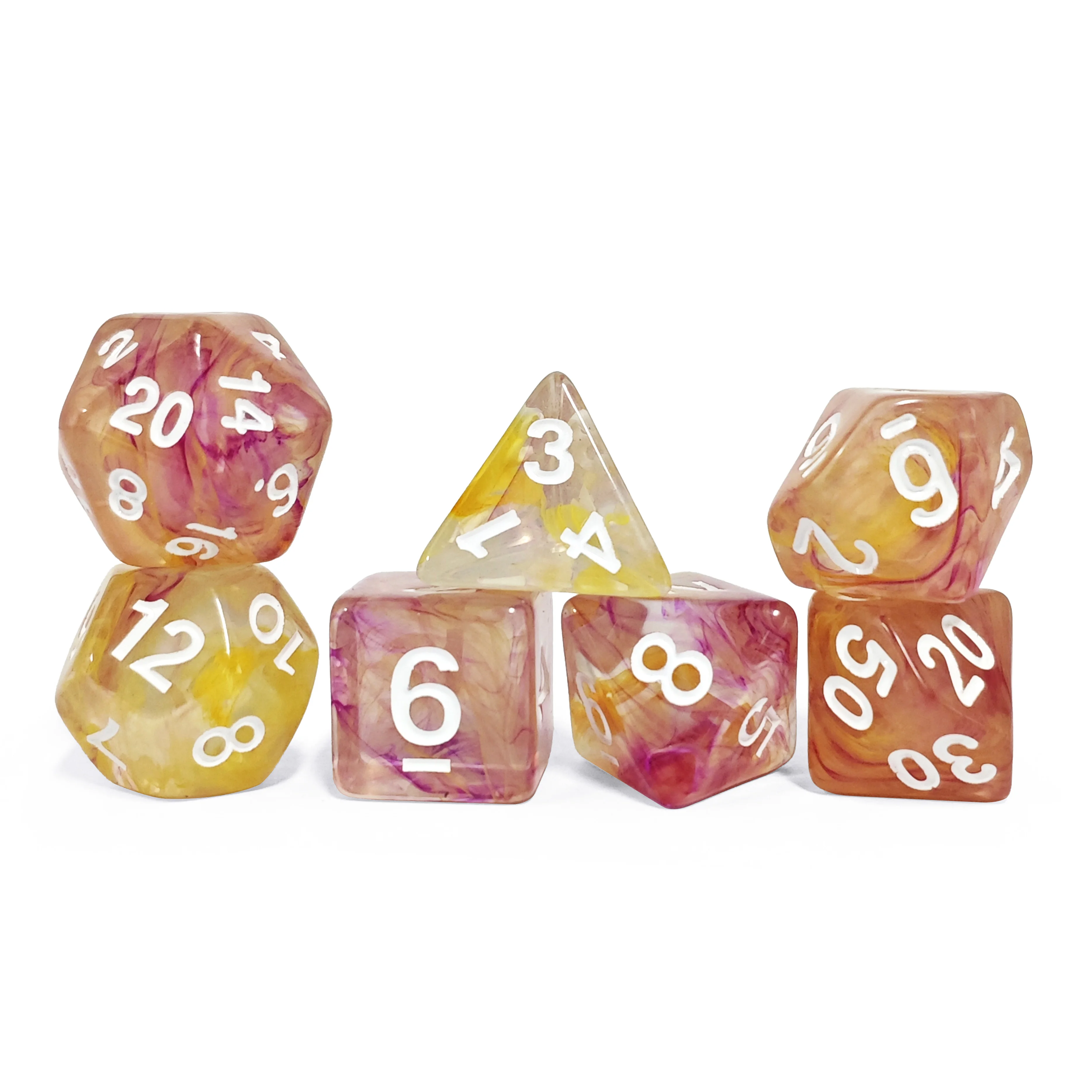 7 قطعة/المجموعة الاكريليك واضح سوينغ مجموعة نرد ل DND RPG TRPG ألعاب المجلس ألعاب شعبية النرد الترفيه النرد ألعاب الديكور الاطفال النرد #3