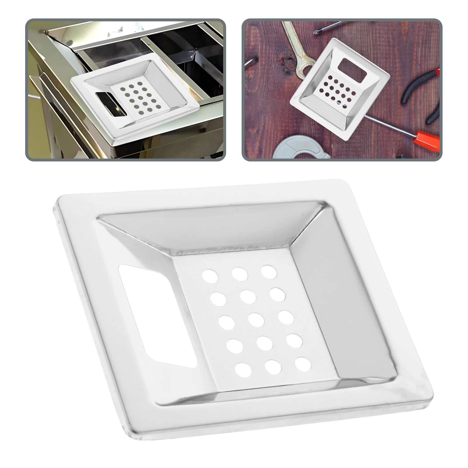 

Outdoor Trash Can Accessories Tray Commercial Waste Container Garbage Bin Stainless Steel Holder Mini Ashtray outside