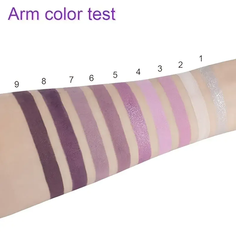 Paars en roze glitter oogschaduwplaat - 9-18 kleur, duurzaam waterdicht, mat en glans, rokerige festivalkleurenplaat