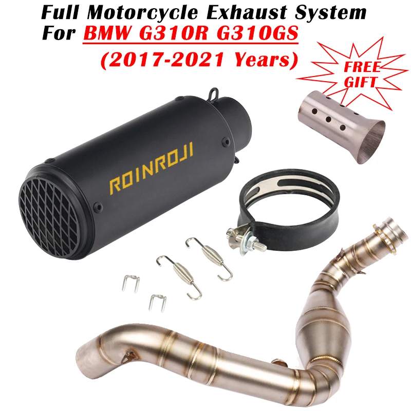 Voor Bmw G310r G310gs 2017 - 2019 2020 2021 Motorfiets Uitlaat Ontsnappen Gemodificeerd Volledig Systeem Koolstofvezel Demper Met Link Pijp