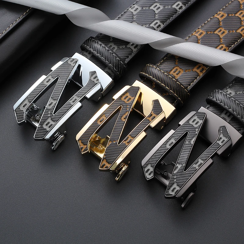 

Summer New Automatic Buckle Men Belt, "Z" Letter Embossing Fashion Design Casual Business Belt,Highlight Your Taste