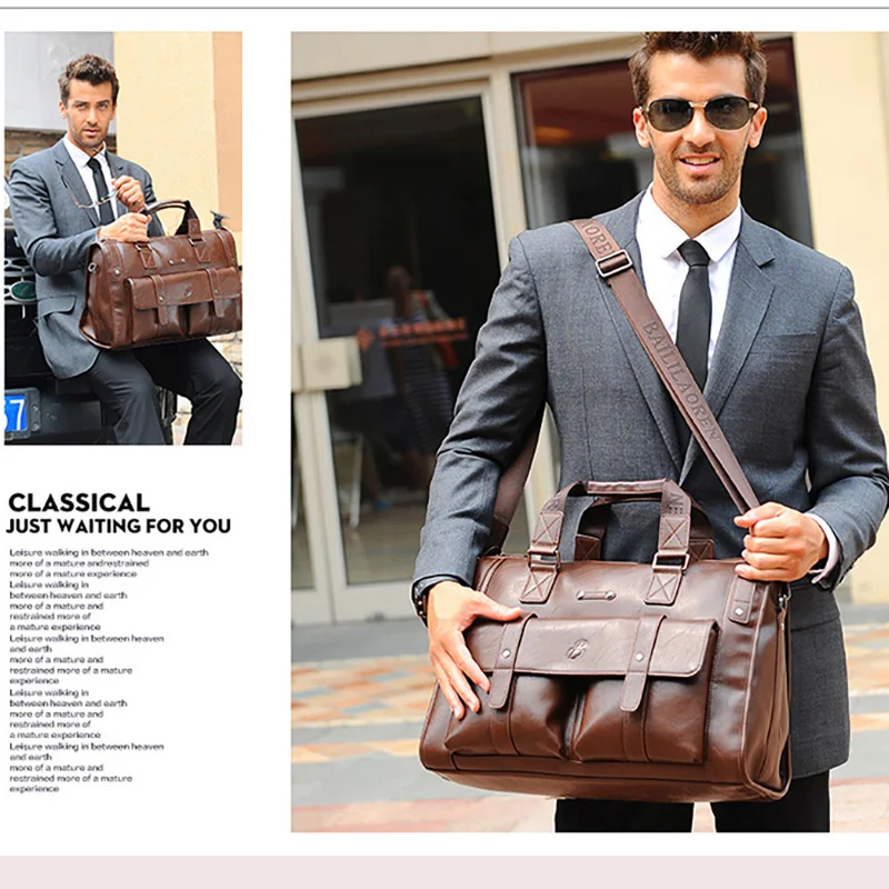 Men Briefcase Bag High Quality Business PU Leather Shoulder Messenger Bags Office Handbag Laptop bag