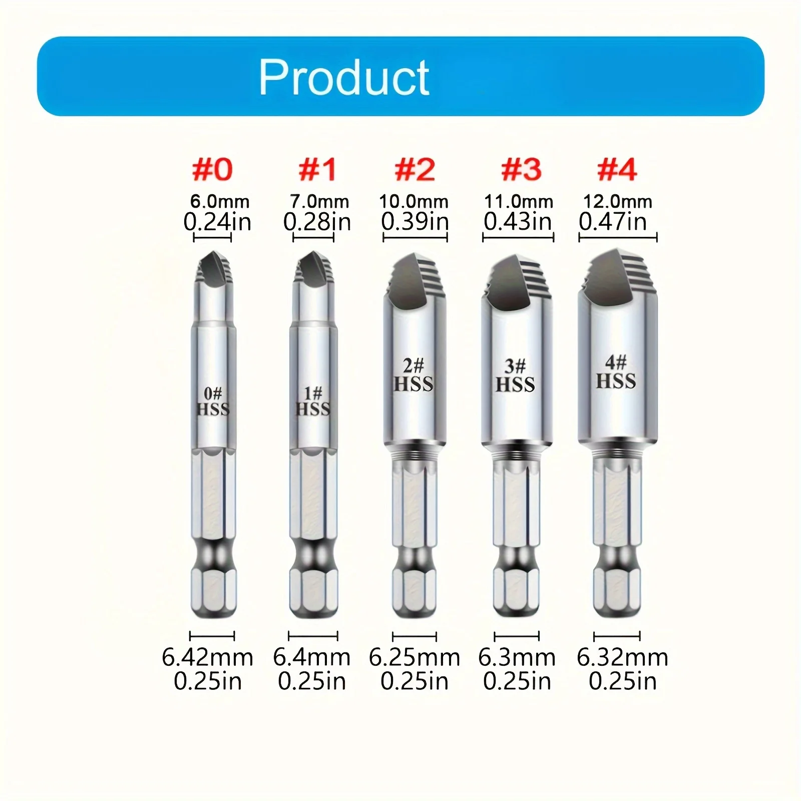 5Pcs Damaged Screw Extractor Drill Bit High Speed Steel Double Easily Take Out Side Drill Out Broken Screw Remover Bolt