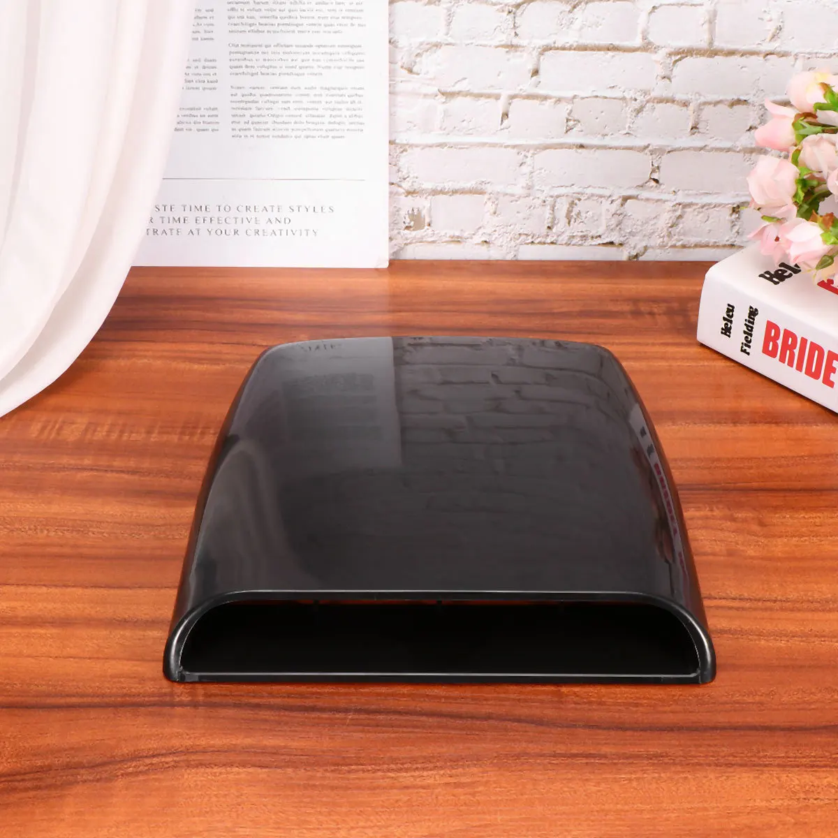 

1Pcs Car Outlet Sticker Fake Engine Cover Air Vents Black Decorative Decals Car Hood Roof Styling Accessories Easy to Stick