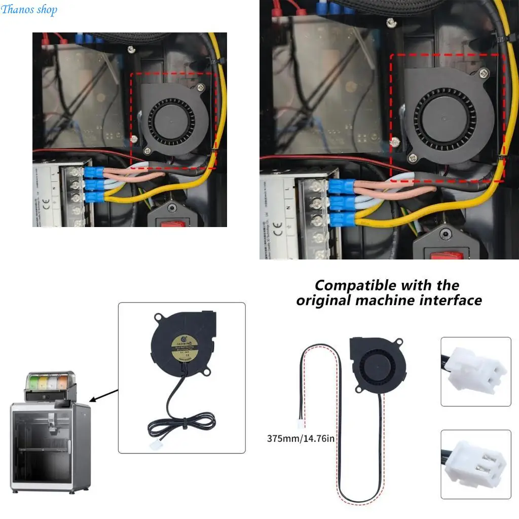 5015 Advanced Fluids Dynamics 24V Blower Fan 15℃ Temperature Reduction Ensures Stable 600mm/s Printing X37A
