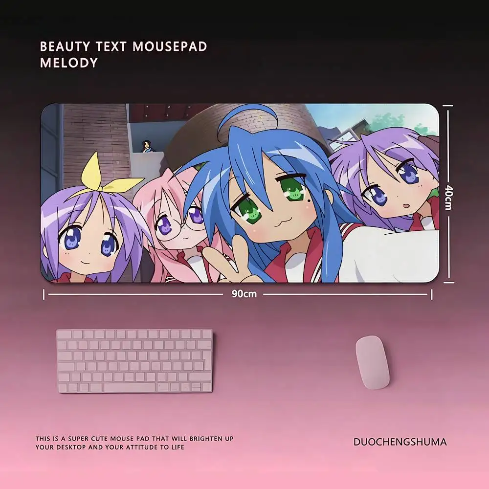 Anime L-Lucky S-Star Mouse Pad Computer Mat Deskpad Laptop Keyboard Mat Office Large Landscape Mousepad