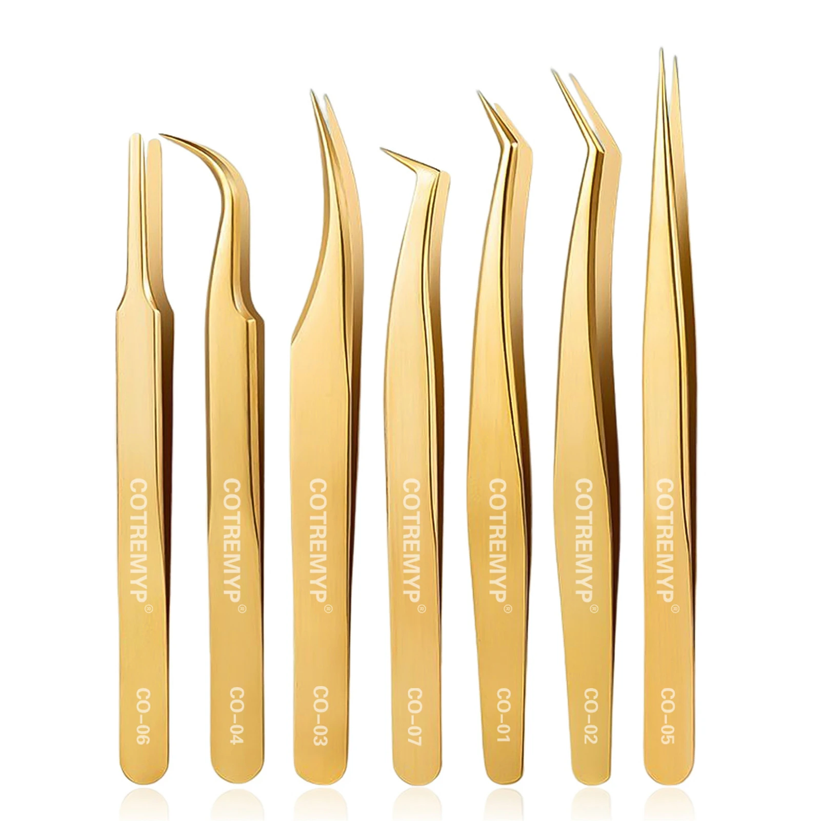 ملاقط تمديد الرموش الاحترافية لفناني الرموش قبضة دقيقة أدوات من الفولاذ المقاوم للصدأ لرموش هجينة كلاسيكية الحجم