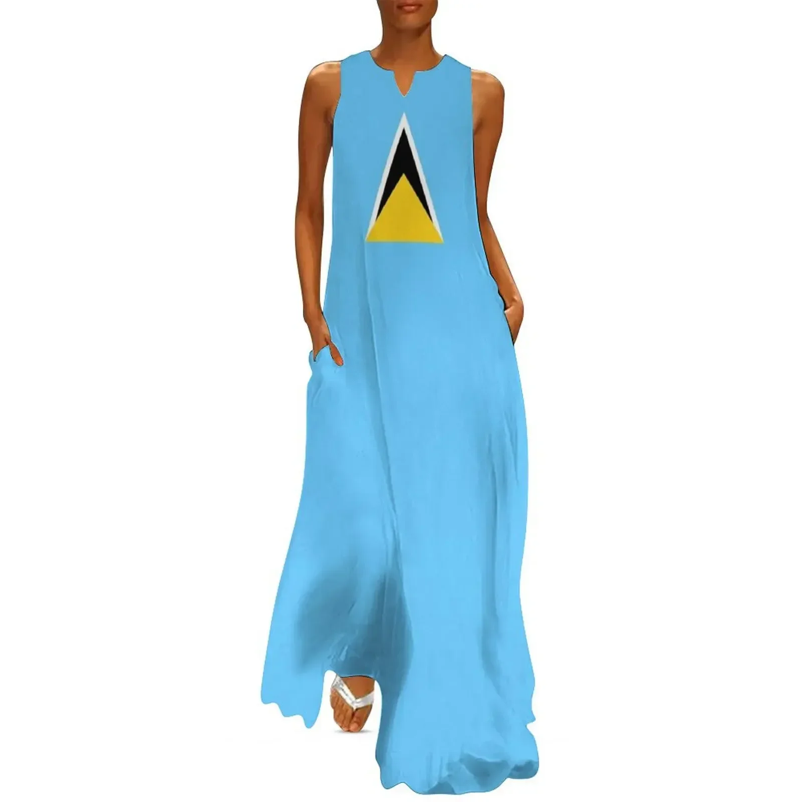 

SAINT LUCIA Flag Gifts, Masks, Stickers & Products (N) Long Dress elegant women's sets Dress