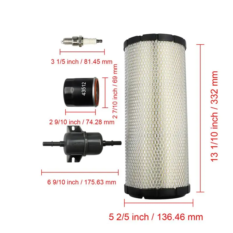 M113621 Tune Up Maintenance Filters Kit Compatible with John Deere Gators XUV 620i 625i Compatible with Kawasaki Engine