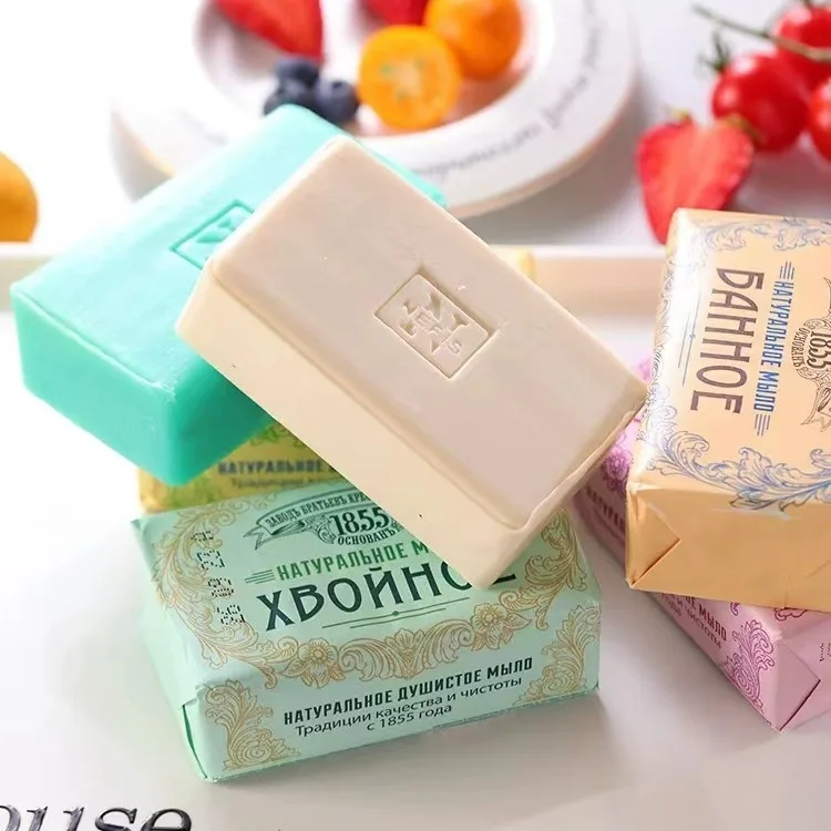 روسيا 1855 صابون الزيت العطري الوردي اللوز المخمر يدويًا، صابون التنظيف، صابون الاستحمام 190 جرام