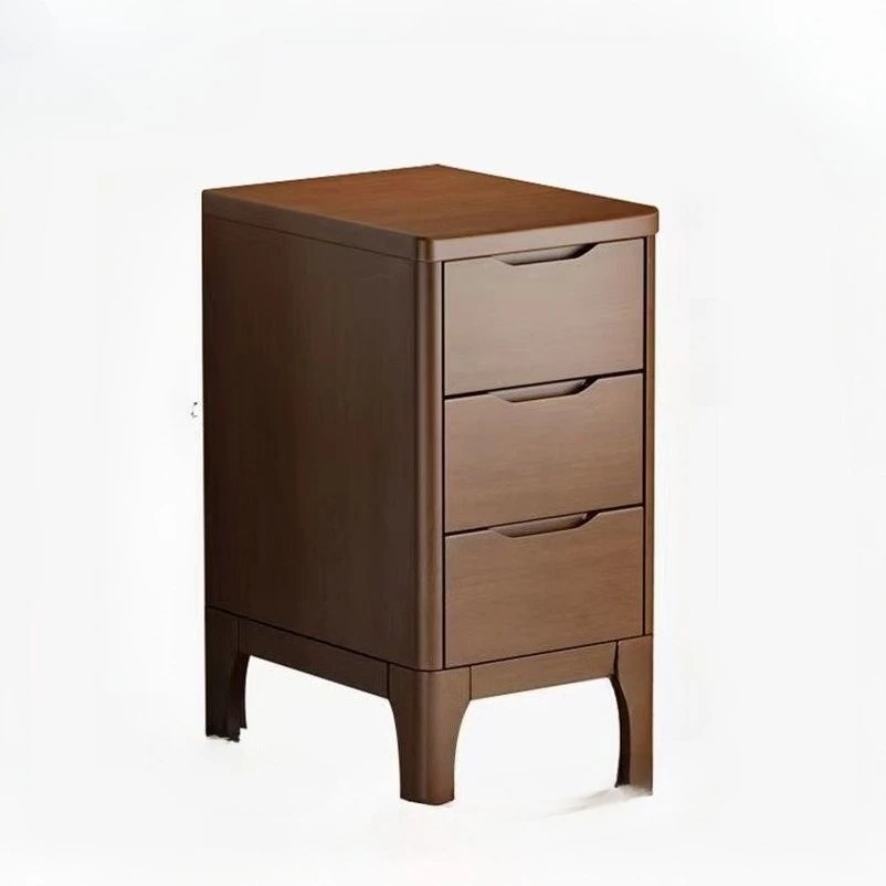 

All solid wood Nordic three pumps, modern simple ultra-narrow mini bedside table, bedroom bedside locker, fully equipped
