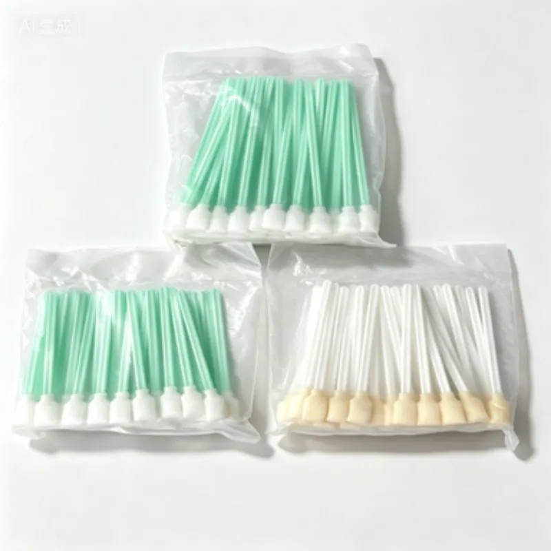 50pcs UV DTF Printer Head Cleaning Kit Industrial Solvent Cotton Foam Swab Ink Sponge Applicator for Maintenance