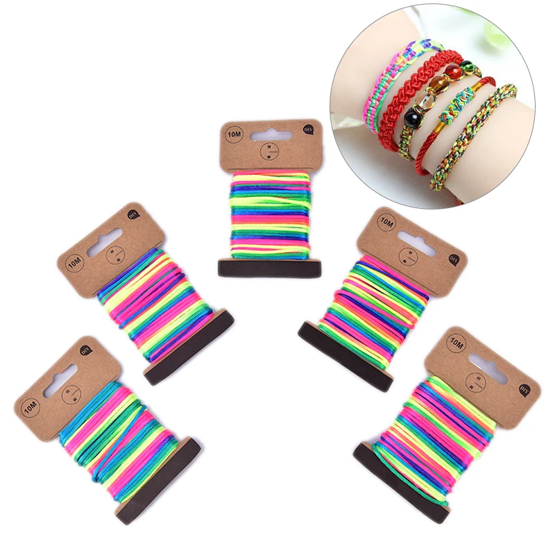 

10M 2.5mm Multicolor Thread Cord Braided Bracelet String Knitting Yarn Rope