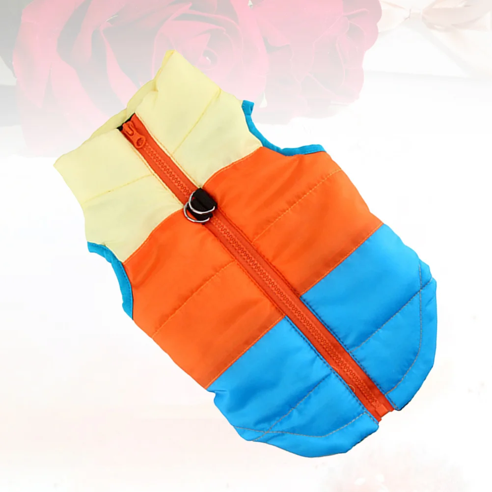

Pet Dog Winter Vest Waterproof Warm Pet Coat M Size Sky-Blue Yellow Orange Soft Breathable Winter Vest