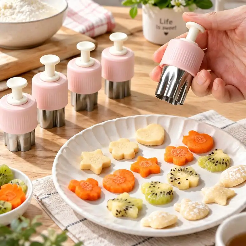 Press Cookie Cutter Set 3/5 Pcs Food Grade Stainless Steel Butterfly Embossing Molds for Professional Home Bakers