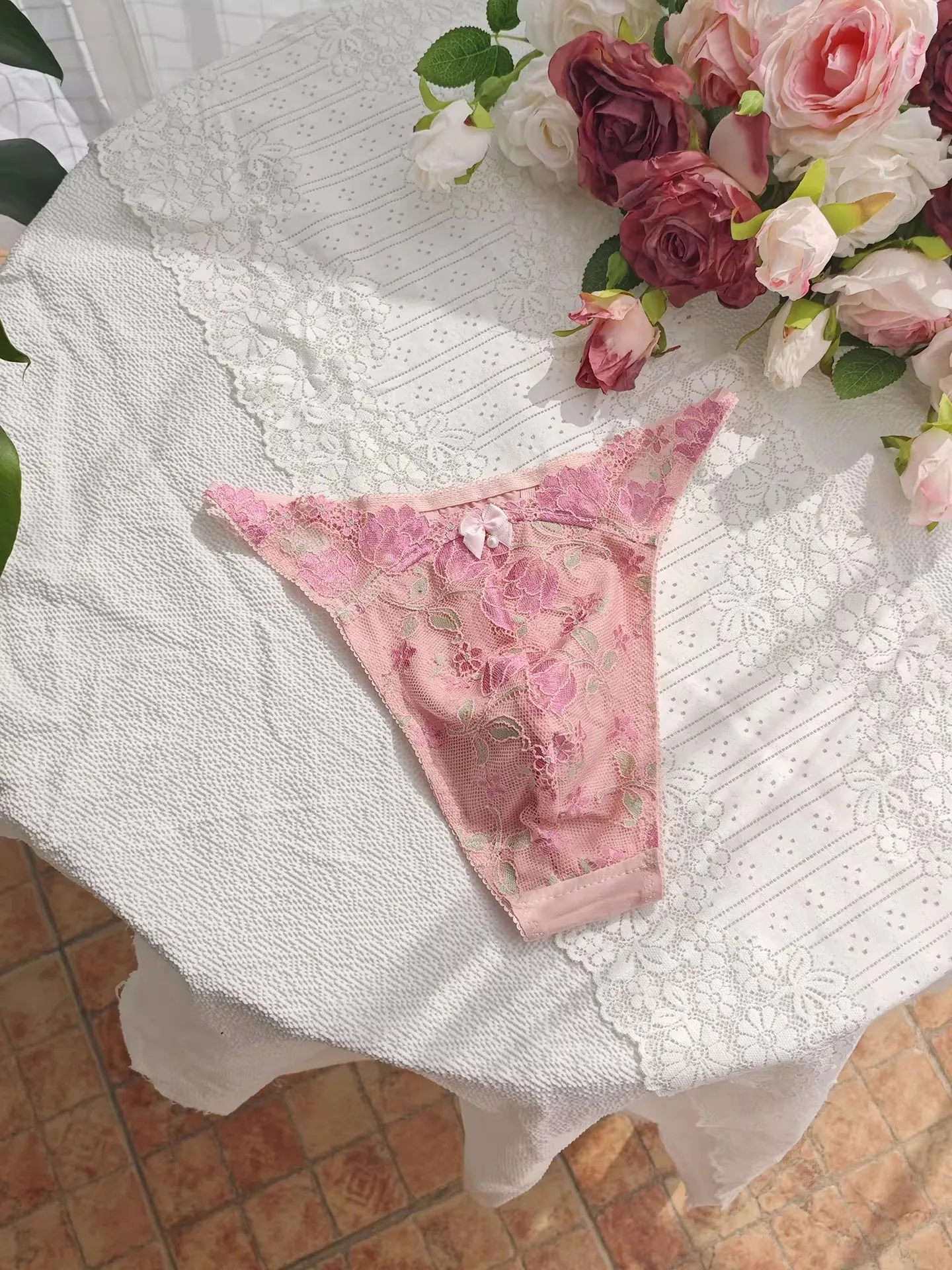 Purple Lace Mam's T-brief Embroidery