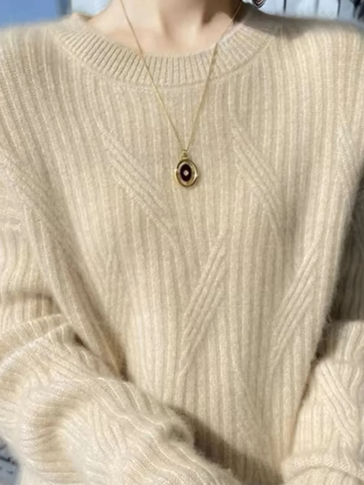 

Faionable Thiened Knitted Sweater round Ne Women's Inner irt ort Top Commute Sle Pure E-commerce S Autumn Wint...