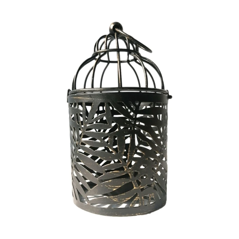 Hanging Candle Holder Metal Vintage Birdcage Tealight Lantern Decorative Candlestick for Table Centerpiece Wedding Party Decor