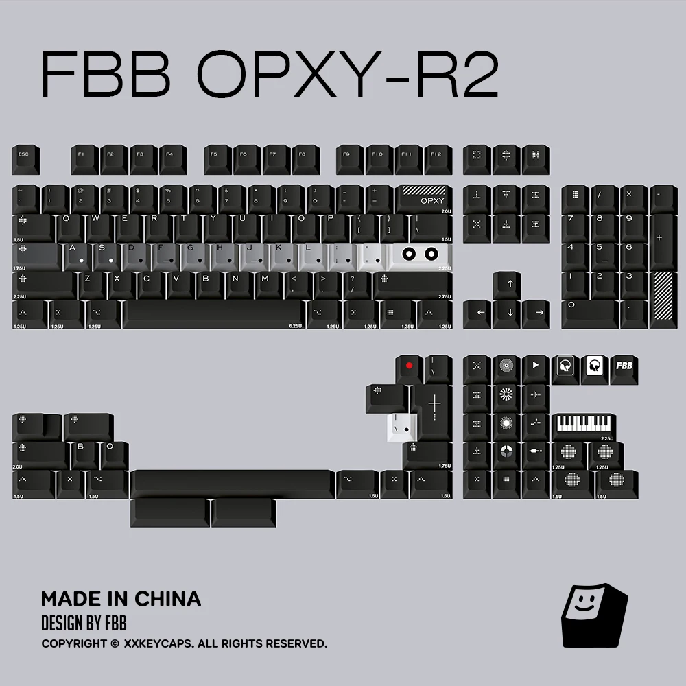 FBB OPXY موضوع Keycap مجموعة PBT الأسود التدرج سميكة الكرز الشخصي Keycap لملحقات لوحة المفاتيح الميكانيكية 146 مفاتيح