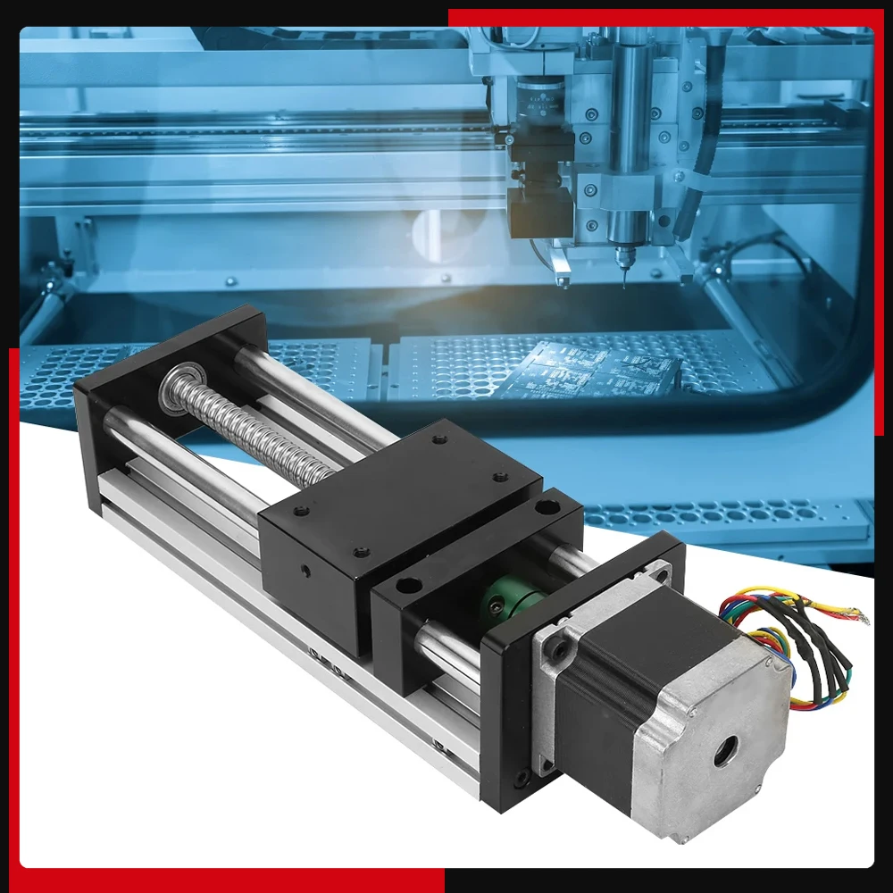400mm Effective Travel  Rail Sliding Table with Nema23 57 Stepper Motor Linear Motion Nema23 Stepper Motor Motion System