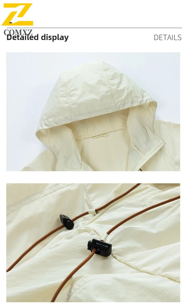 UPF50+ سترة حماية من الأشعة فوق البنفسجية من الحرير الجليدي خفيفة الوزن ومسامية للاستخدام في الهواء الطلق للرجال والنساء ملابس مقاومة للشمس صيفية وصيد الأسماك والتخييم #6