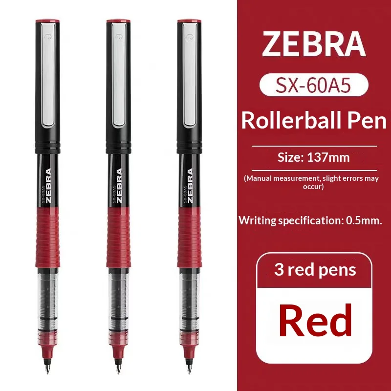 Japan ZEBRA Gel Pen 0.5mm SX-60A5 Straight Liquid Ball Pen Smooth
