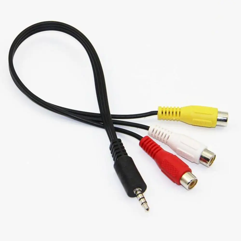 내구성이 뛰어난 오디오 스테레오 잭 케이블, 비디오 수-암 3.5mm 미니 AV to 3 RCA 어댑터 케이블 코드, TV DVD 커넥터용