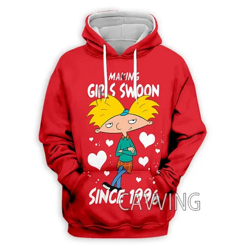 Imagen 2 del producto Hey Arnold Sudaderas con capucha de moda con estampado 3D Sudaderas con capucha Harajuku Sudaderas con capucha Tops Ropa para mujeres/hombres