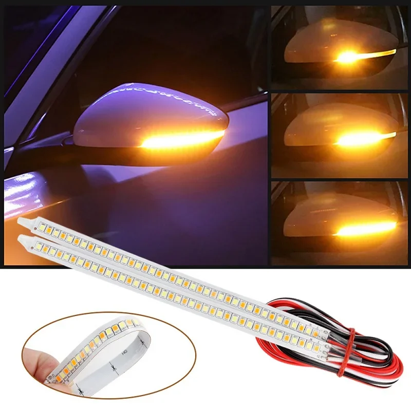 Lámpara indicadora de espejo retrovisor de coche, tira de Streamer DRL, lámpara de señal de giro que fluye, fuente de luz LED, señales de giro para automóviles