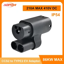 ADPOW Electric Car Charger CCS2 To TYPE 2 Connector DC 210A Electric Vehicle Type2 EV Charger Adapter Charging Power Converter