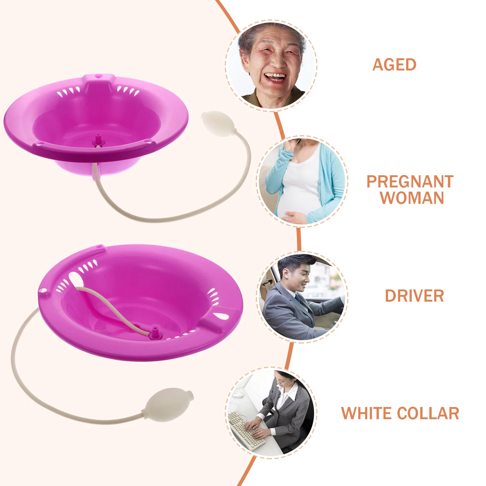 

Ergonomic Squat Free Basin Heavy Duty Sitz Bath for Toilet Seat Postpartum Recovery Hemorrhoid Washing Women Private Parts
