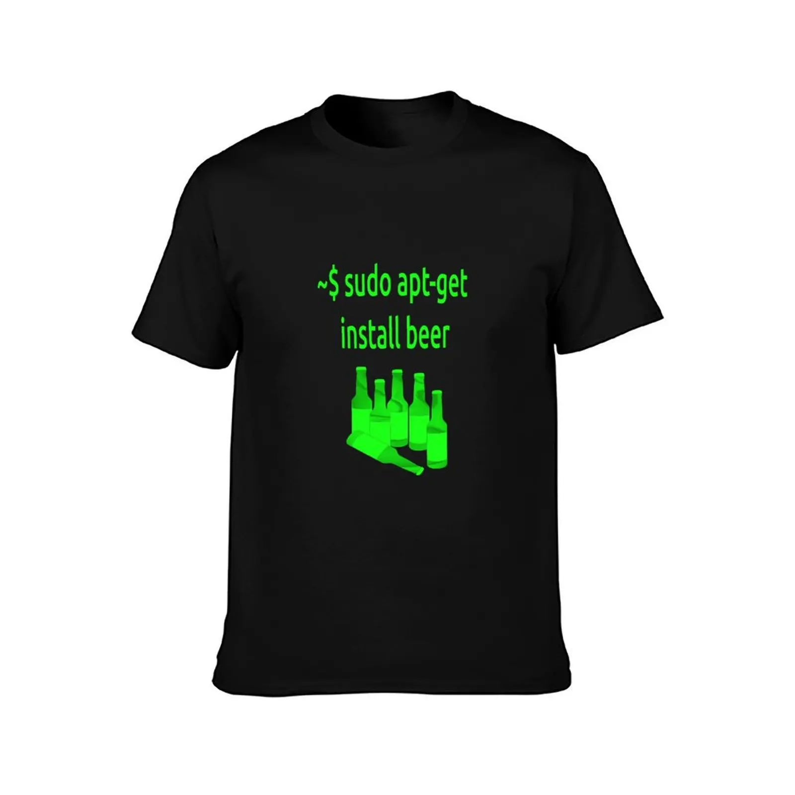 Linux sudo apt-get install beer T-Shirt Christmas Casual Tee Shirt T-Shirt