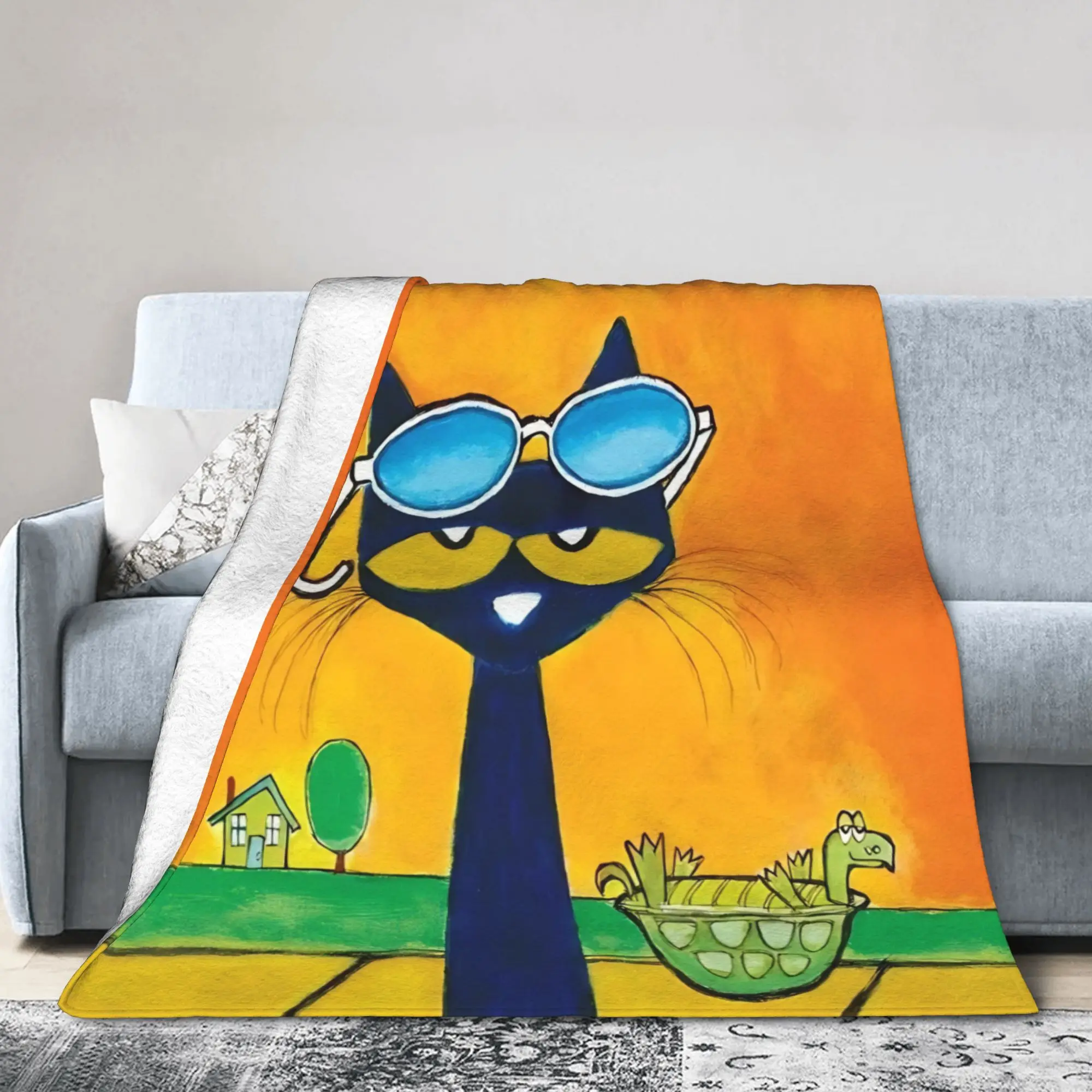 Petes Cartoon Cats Fleece Throw Blankets  Blanket for Home Car Ultra-Soft Bedspread