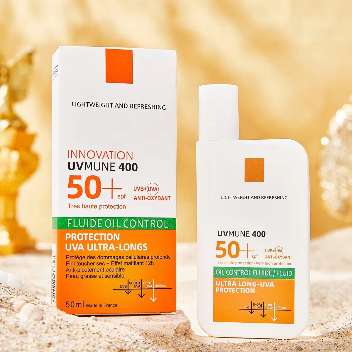 Original Spf50+ Sunscreen Lotion Cream Lasting Moisturizing Refreshing Light and Non Greasy to Prevent Facial and Body Sunburn
