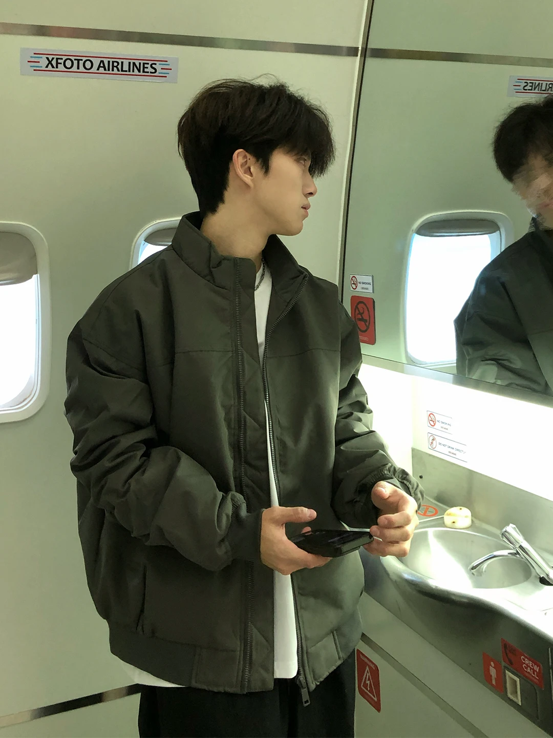 

Military Green Short down Jacket Men's Winter Hard Style Three-Proof Fleece Lined Cotton Coat Cleanfit Durable Outerwear