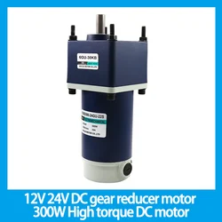 12V 24V DC gear reducer motor 300W High torque Speed Adjustable DC motor CW CCW