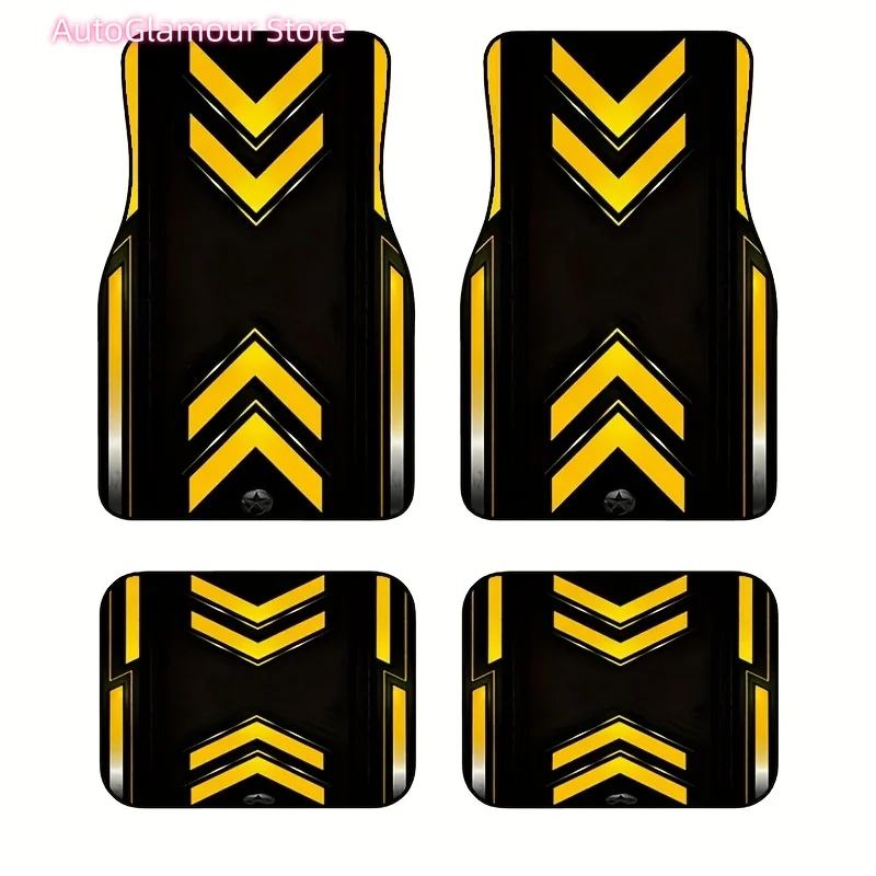 4-pecas-de-tapetes-de-carro-com-padrao-de-flecha-amarela-modernos-e-estilosos--tapetes-protetores-personalizados-para-interior-adequados-para-carros-caminhoes-e-outros