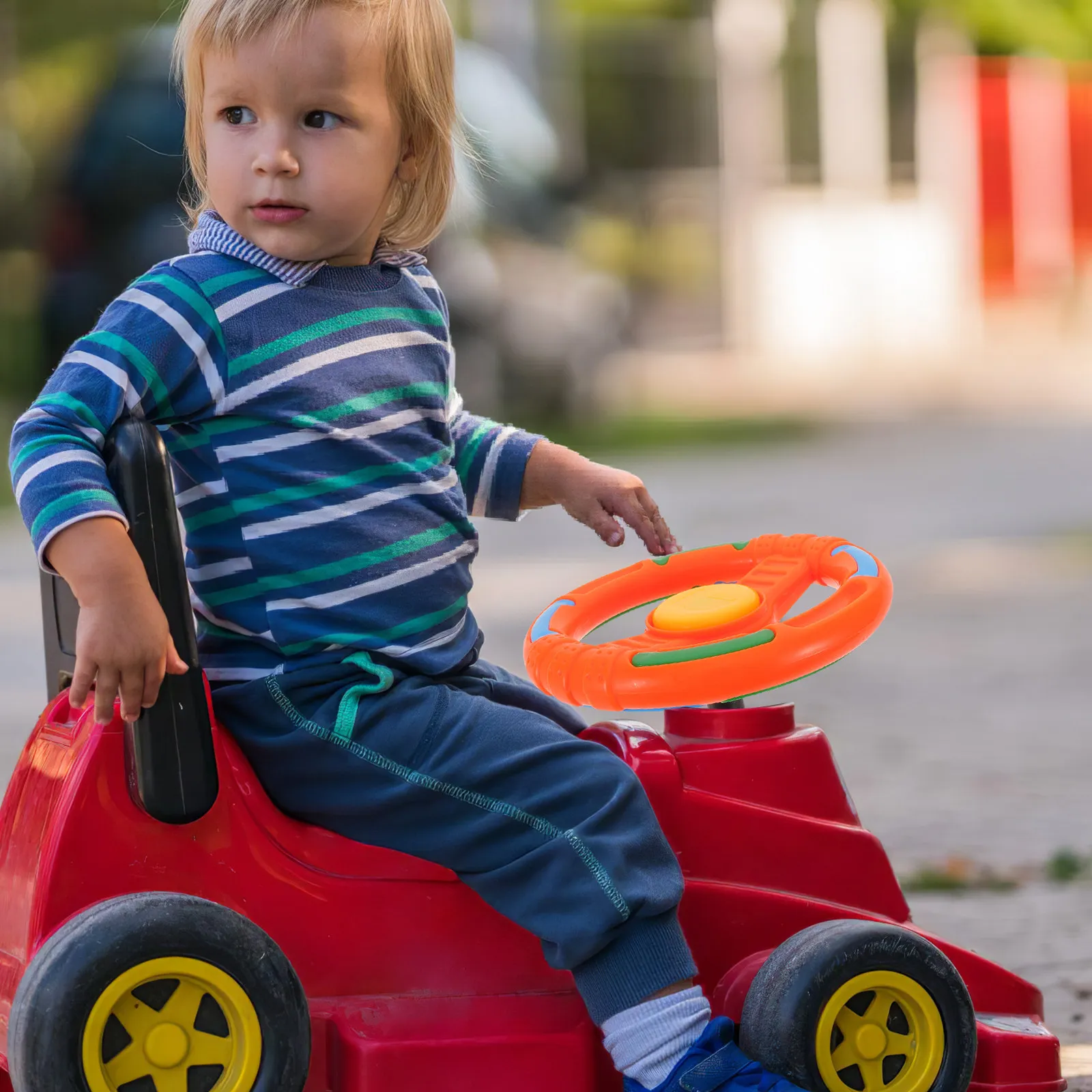 

Детский руль-симулятор вождения для малышей, прочный пластиковый интерактивный руль для игр дома
